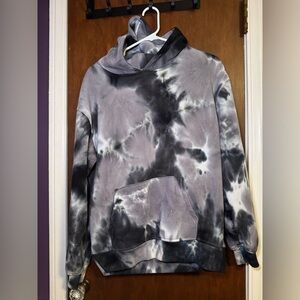 Men's Tie-Dye Hoodie - Black and Gray